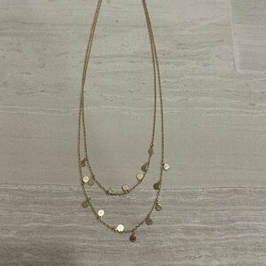 Gorjana gold round disc layered necklace
